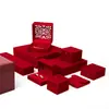 Exquisita Caja de Anillos de Terciopelo, Caja de Joyería de Boda de Alta Gama Personalizada, Caja para Colgante Collar, Pulsera, Caja de Joyería, Caja de Anillos