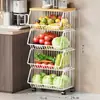 Estante de Almacenamiento para Cocina, Carrito Pequeño, Cesta de Verduras de Múltiples Niveles, Organizador de Frutas y Condimentos, Organizador de Snacks para Rellenar Espacios en Casa