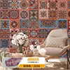 Pegatinas Retro Bohemias Autoadhesivas Impermeables y a Prueba de Moho Pegatinas de Pared Decoración de Renovación de Paredes de Dormitorio Papel Tapiz Ecológico