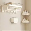 Toallero de Aluminio Espacial Perforado Estilo Crema Toallero de Baño Estante de Baño Colgador Juego de Cinco Piezas para Inodoro