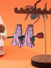 Nuevos Pendientes Navideños de Gota de Agua Estilo Gótico Set de 4 Piezas, Pendientes Acrílicos Divertidos de Calavera y Muñeco de Nieve para Halloween