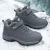 Bafuyuan Calçados para Caminhada Inverno Novo Masculino Veludo Espessado Botas de Neve Pai Sapatos de Algodão Antiderrapante Solado Macio Calçados de Caminhada