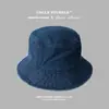 Amazon Transfronterizo Sombrero de Pescador Lavado Retro Simple Moderno Unisex Versátil Plegable Sombrero de Cubo de Mezclilla Moda