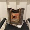 Mochila Biscuit para Gato para Mujer 2024 Otoño Nueva Moda Estilo Universitario Bolso Tote Corea del Sur Bolso de Hombro de Gran Capacidad