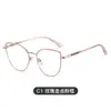Nuevas gafas de ojo de gato para mujer, metal, filtro de luz azul, lentes planas, se pueden adaptar con lentes graduadas, modelo 9768
