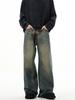 Primavera Nuevo Retro Lavado Jeans de Hombre Americano Cleanfit Recto Pierna Ancha Vintage Pantalones Sueltos