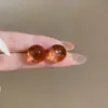 Pendientes redondos de resina con aguja de plata, estilo divertido y de alta gama, accesorios de moda de lujo ligero para las orejas, joyería de dopamina para mujeres.