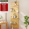 Estante de Pared de Tablero Perforado de Madera Maciza, Tablero para Colgar en la Puerta, Estante Decorativo de Almacenamiento, Estantería de Madera para Pared, Estante de Exhibición