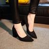 Atacado de fábrica 2019 primavera nova versão coreana de salto alto moda sapatos de salto grosso sapatos femininos pontiagudos sapatos de casamento de maré