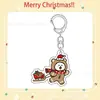 Urso Autodepreciativo de Natal Desenho Animado Fofo com Tema de Natal Exquisito Pequeno Presente 4 Enfeites para Pendurar no Carro Acrílico Autocontido
