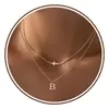 Moda Transfronteriza Nuevo Collar en Capas, Cadena Clavicular Cruz Inicial, Joyería Elegante de Diseño de Nicho