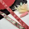 Nova fita jacquard vermelha estilo chinês com renda bordada de dupla felicidade para roupas de Ano Novo infantil, Hanfu e acessórios de acabamento para cheongsam