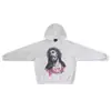 Camiseta Unisex de Manga Larga Holgada con Estampado de Letras Lavada y Desgastada Estilo Hip-Hop de Calle de Moda Otoño para Pareja Transfronteriza