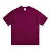 Camiseta Unisex de Algodón Puro Doble Hilo, Color Sólido Pesado, Manga Corta, Cuello Pequeño, 400g, Camiseta Básica, Manga Media, Ropa de Verano