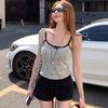 Contraste Cor Diversão Desenho Animado Estampado Camisola Feminina 2025 Primavera Novo Estilo Menina Quente Slim-fit Slim-fit Top Interno