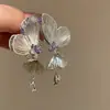 Pendientes de Mariposa Morados Frescos con Circonita Hueca para Mujer, Lujo Accesible, Pendientes de Moda de Estilo Exquisito y Fresco, Venta Caliente en Xiaohongshu