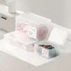 Caja Pequeña de Almacenamiento Transparente Esmerilada de Plástico con Tapa para Papelería de Oficina y Clasificación de Artículos Varios