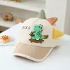Gorra de Béisbol Infantil de Dinosaurio Pequeño Transfronteriza Estilo Coreano Linda Dibujo Animado Gorra con Visera Sombrero de Sol para Niños de Jardín de Infancia Venta al por Mayor