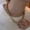 Collar de Perlas Shijia Color Marrón Mocha Melard para Otoño e Invierno, Múltiples Estilos de Uso, Cadena para Suéter de Lujo Ligero de Nicho, Cadena para el Cuello al por Mayor