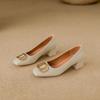 Yuanlitong~Sapatos de Salto Alto para Mulheres, Adequados para Uso Externo, com um Toque de Luxo, Saltos Bloco Confortáveis e Não Cansativos para os Pés, Sapatos de Moda Versáteis para Mulheres, Estilo para o Dia a Dia