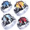 Anillo de Acero Inoxidable Estilo Punk Oscuro Europeo y Americano Ojo del Diablo, Garra de Dragón Genial, Garra de Águila, Garra de Lobo Anillo Gótico Retro