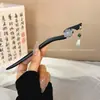 Grampo de Cabelo de Madeira com Flor Estilo Antigo Grampo de Cabelo para Mulheres Grampo de Cabelo com Franja Estilo Chinês Simples Diário Acessórios de Grampo de Cabelo de Alta Qualidade