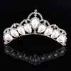 Acessórios de cabelo infantis mais vendidos joias de noiva coroa de cristal pente de cabelo pente de inserção adorno de cabeça gota d'água pérola fábrica atacado