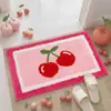 Tapete de Banheiro Absorvente Dopamina com Flocagem Personalizado Tulipa Tapete Tuftado Antiderrapante para Porta de Banheiro