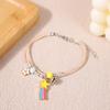 Nueva Pulsera de Cerámica Tejida de Dibujos Animados Pulsera Artística China Pequeña Fresca Cuerda de Mano Moda Novia Pareja Joyería