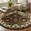 Tapete Redondo Estilo Retrô Americano Transfronteiriço Sala de Estar Estilo Étnico Quarto Tapete de Chão Antiderrapante Espessado Macio Decoração de Ambiente Tapete de Chão