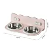Comedero para Gatos Comedero para Perros Montado en la Pared Comedero para Mascotas Desmontable Fácil de Limpiar Acero Inoxidable Doble Comedero Protección del Cuello del Gato Comedero Anti-Salpicaduras