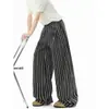 Pantalones de Rayas Verticales Plisados con Cordón Estilo Old Money para Hombre, Pantalones Casuales Sueltos de Verano, Pantalones Versátiles Rectos para el Trabajo