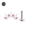 Titanio F136 7 ojos de caballo piedra natural 1.2/1.0 mm de grosor joyería para perforación corporal clavo de oreja clavo de hueso de oreja outlet de fábrica