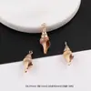 Pendente de Concha Natural com Borda Dourada de Vieiras e Conchas para Brincos Colares DIY Artesanais Joias Pequenos Acessórios