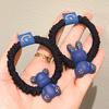 Corea del Sur Dongdaemun con pedrería azul Klein Cuerda para el cabello de cabeza de conejo oso linda niña Smiley anillo para el cabello accesorios para el cabello