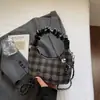 Bolsa Cruzada Tipo Nube Coreana para Mujer Versátil para el Trabajo Bolso de Hombro con Cadena Bolso de Mano Simple Casual Bolso Tote Pequeño