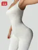 Conjunto de yoga europeo y americano transfronterizo para mujer, mono de yoga de canalé para fitness, mono sin espalda para exteriores