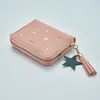 Nova Carteira com Zíper e Franja para Mulheres, Versão Curta Coreana, Porta-Moedas Feminino Multifuncional Estilo Fofo 90% de Desconto Dinheiro Multifuncional