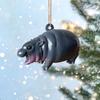 Colgante pequeño de acrílico con diseño de mapache y búho para árbol de Navidad, con impresión plana en 2D.