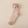 Meias de Fleece Coral para Mulheres, Meio da Panturrilha, Espessadas para Outono e Inverno, Pelúcia, Meias Espessadas para Piso de Casa, Meias de Toalha Quentes para Dormir e Maternidade