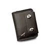 Portatarjetas Plegable Antidesmagnetización Nuevo para Hombre Billetera de Doble Botón Bolso de Almacenamiento de Tarjetas y Monedas de Gran Capacidad de Moda