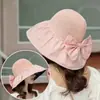Sombrero Transpirable para el Sol para Mujer, Sombrero Popular para Protección Solar al Aire Libre para Primavera y Verano, Sombrero Versátil para Protección Solar, Sombrero de Pescador con Lazo