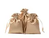 Bolsa de Cetim com Cordão Transfronteiriça com Toque de Luxo, Imitação de Joia Cetim de Seda Armazenamento de Peruca Bolsa de Cetim com Cordão