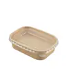 Caja de Almuerzo Desechable Papel Kraft Rectangular Caja de Empaque para Llevar Comida Rápida Caja de Almuerzo para Picnic Ecológica Bento Caja para Frutas