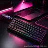 Teclado Mecânico Real Portátil de 61 Teclas de Fábrica com Retroiluminação RGB para Escritório, E-Sports e Jogos, Atacado Transfronteiriço com Fita