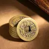 Monedas de los Cinco Emperadores de Latón, monedas antiguas, monedas de cobre Qianlong Tongbao, usadas para alejar la mala suerte en las entradas, monedas para adivinación, piezas decorativas para resolver conflictos de puerta en puerta