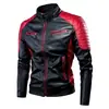2026 Comércio Exterior Transfronteiriço Outono e Inverno Casual Motociclista Patchwork Jaqueta de Couro Moda Masculina Gola Alta Retrô Jaqueta de Couro Quente