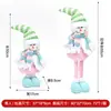 Muñeco de muñeco de nieve y reno navideño con patas retráctiles, gorro tejido, adorno para escaparate, decoración marrón transfronteriza