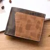 Transfronterizo en stock Cartera de hombre con cremallera Multifunción Gran capacidad Cartera corta de negocios Color de contraste simple Cartera personalizada
