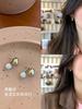 Aretes Colgantes Delanteros y Traseros de Plata S925 Estilo Lujo Accesible Francés Metal Torcido Gota de Agua Perla Estilo Frío Aretes Personalizados para Mujer